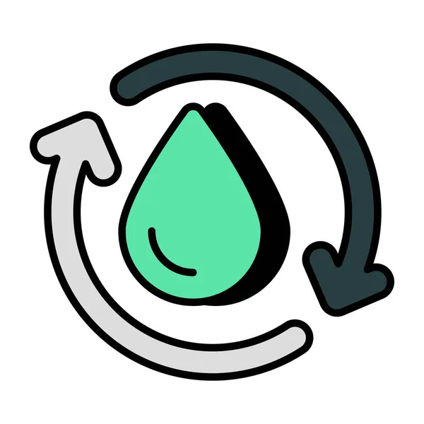 可编辑的水回收设计图标 — 图库矢量图片