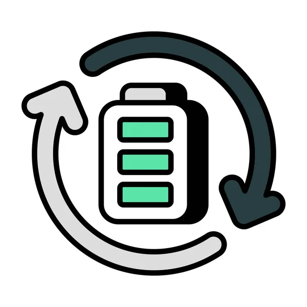 电池更新的平面设计图标 — 图库矢量图片