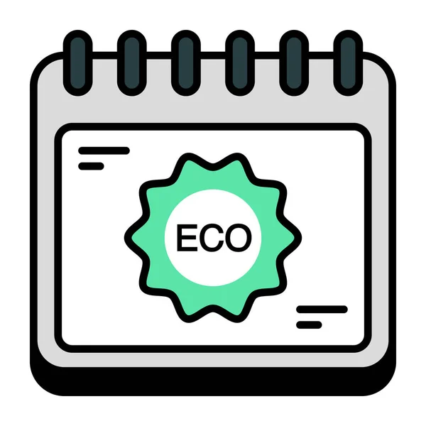 Ícone Design Calendário Ecológico — Vetor de Stock