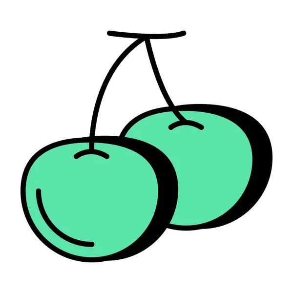 Icon Design Cherries Nutritious Fruit — Stock Vector