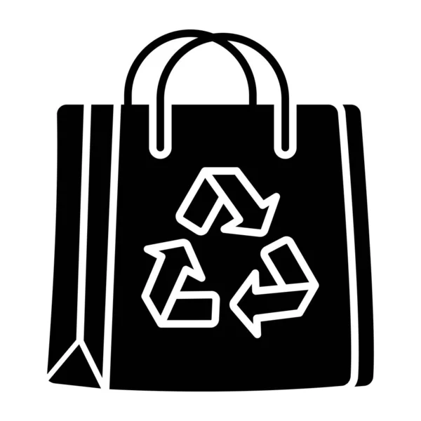 Ícone Design Editável Reciclagem Saco Compras — Vetor de Stock