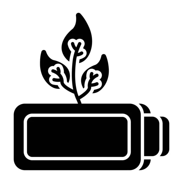 Eine Flache Design Ikone Der Öko Batterie — Stockvektor