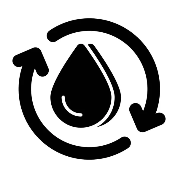 Eine Editierbare Design Ikone Des Wasserrecyclings — Stockvektor