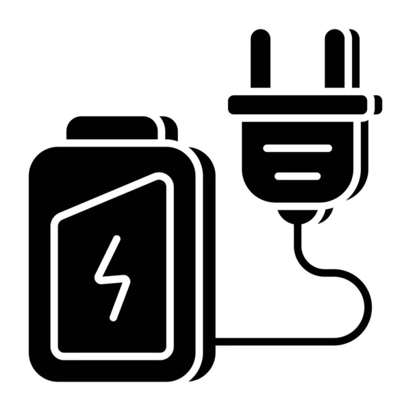 Een Plat Ontwerp Icoon Van Batterij Opladen — Stockvector
