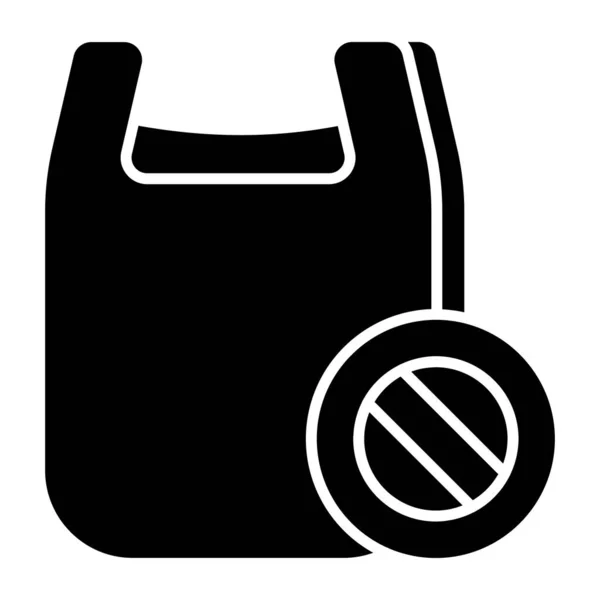ビニール袋のコンセプトフラットデザインアイコン禁止 — ストックベクタ