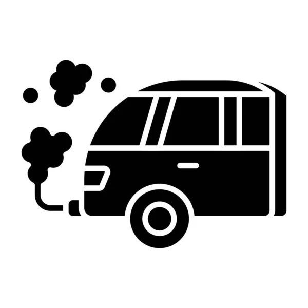 Ícone Design Único Poluição Veículo — Vetor de Stock