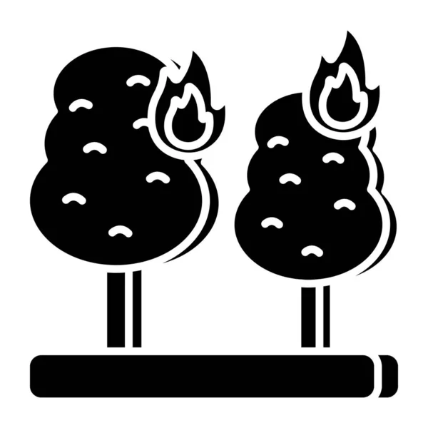 森林火災の編集可能なデザインアイコン — ストックベクタ