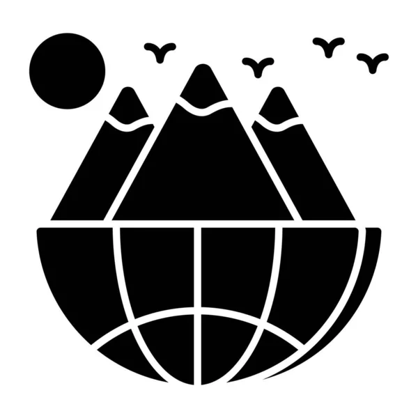 世界の山の編集可能なデザインアイコン — ストックベクタ