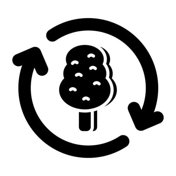 Editable Design Icon Tree Recycling — Stock Vector