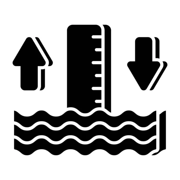 Сучасна Іконка Дизайну Вимірювання Рівня Води — стоковий вектор
