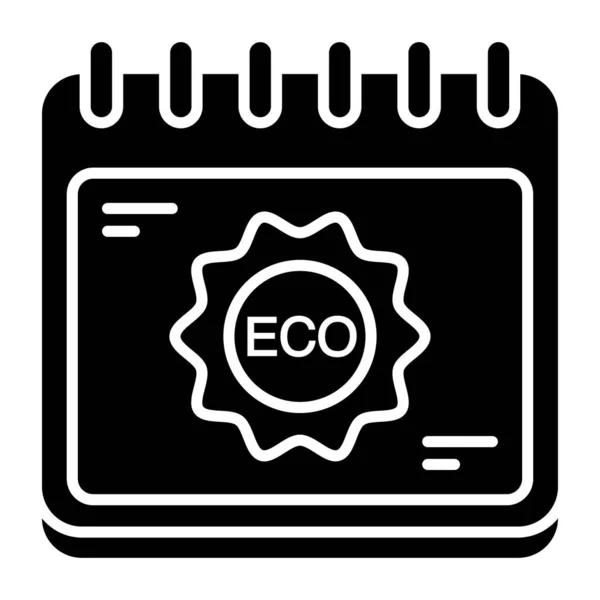 Design Icône Calendrier Écologique — Image vectorielle