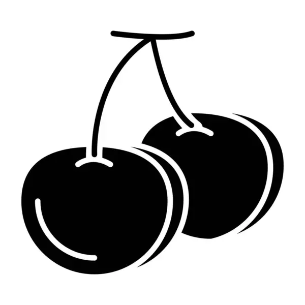Icon Design Cherries Nutritious Fruit — Stock Vector