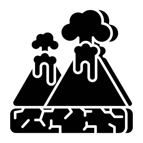 Icono Diseño Editable Del Volcán — Archivo Imágenes Vectoriales