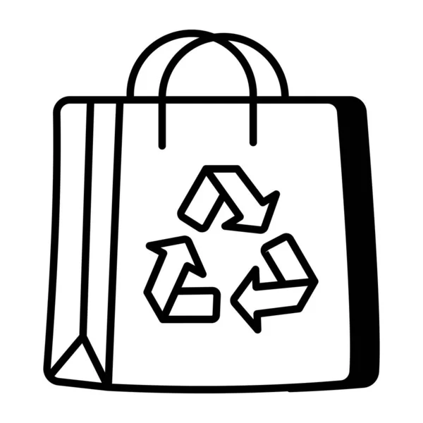 ショッピングバッグリサイクルの編集可能なデザインアイコン — ストックベクタ