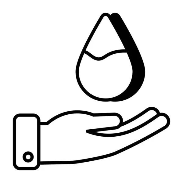 Eine Flache Design Ikone Der Wasserpflege — Stockvektor