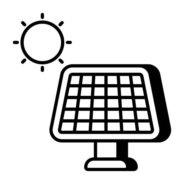 Dokonalá Designová Ikona Solárního Panelu — Stockový vektor