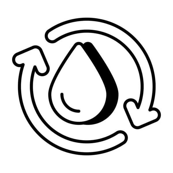 Редактируемый Иконка Дизайна Переработки Воды — стоковый вектор