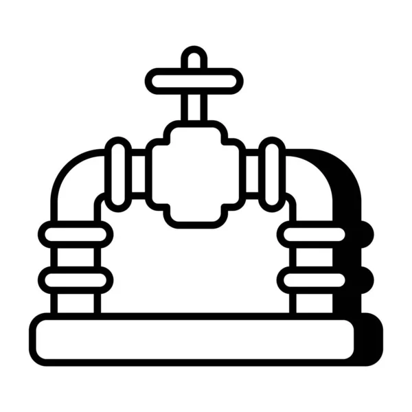 Une Icône Conception Plate Valve Tuyau — Image vectorielle