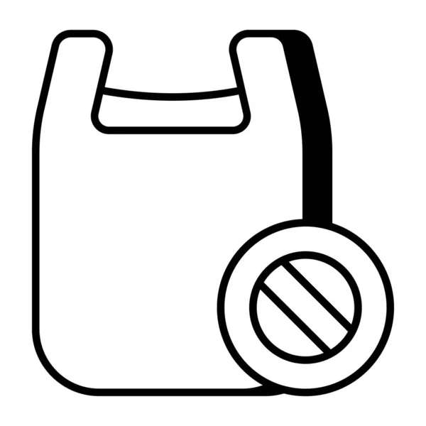 ビニール袋のコンセプトフラットデザインアイコン禁止 — ストックベクタ