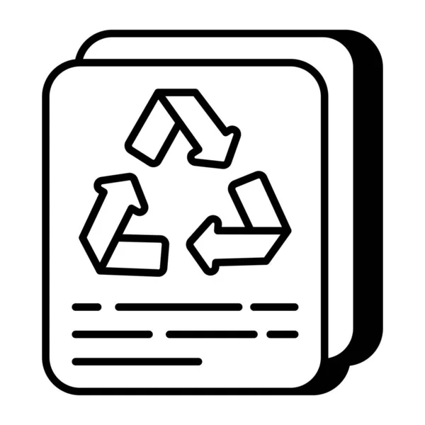 Konceptualizacja Płaskiej Ikony Recyklingu Papieru — Wektor stockowy