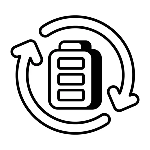 Eine Flache Design Ikone Des Batterie Updates — Stockvektor