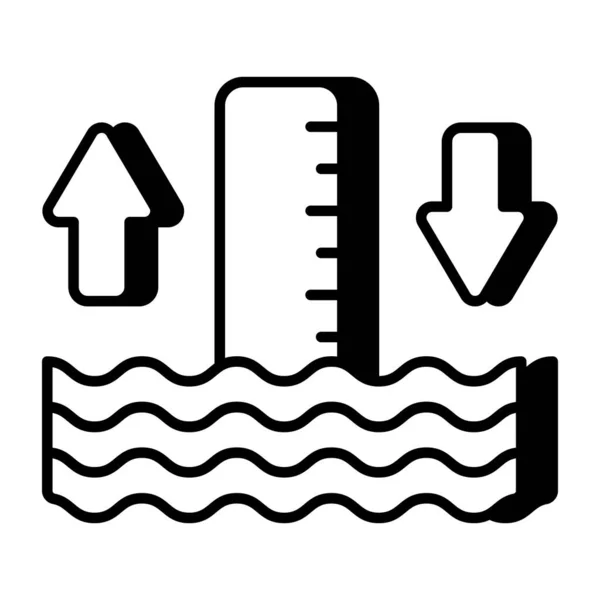 Σύγχρονο Σχεδιαστικό Εικονίδιο Μέτρησης Στάθμης Νερού — Διανυσματικό Αρχείο