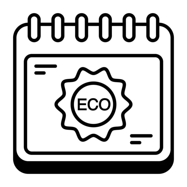 Icono Diseño Calendario Ecológico — Vector de stock