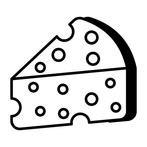 Návrh Ikony Sýrového Bloku — Stockový vektor