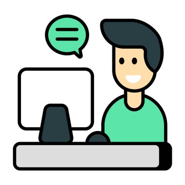 Görüntülü sohbet için düzenlenebilir tasarım simgesi