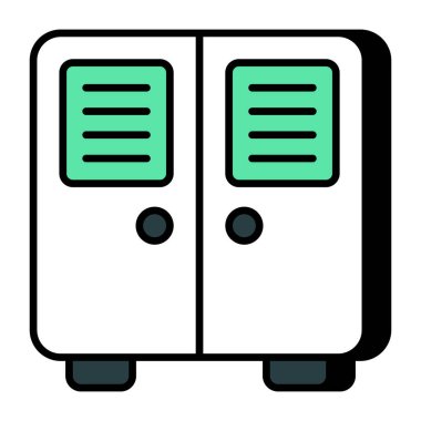 Dolabın kavramsal düz tasarım simgesi