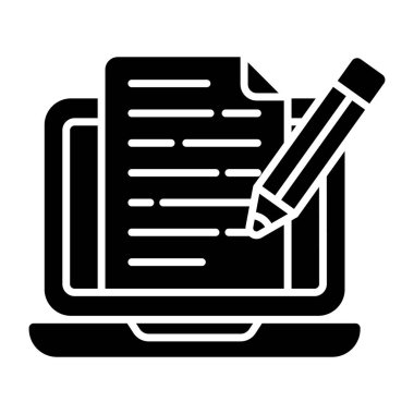 Kağıt üzerinde kalem, çevrimiçi içerik yazımının düz tasarımı