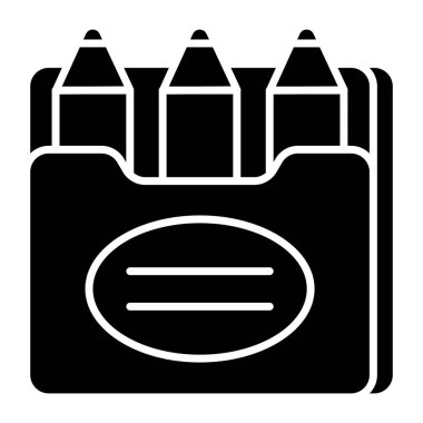       Renkli kalemler, pastel boya ikonu.