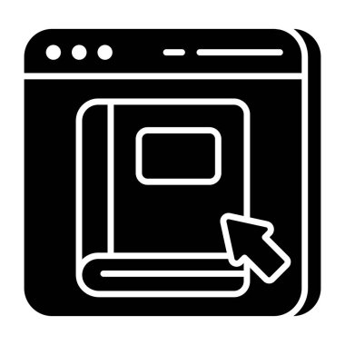 Çevrimiçi kitabın kavramsal düz tasarım simgesi