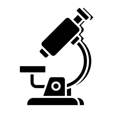        Bir laboratuvar araştırma aracı simgesi, mikroskobun düz tasarımı