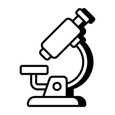        Bir laboratuvar araştırma aracı simgesi, mikroskobun düz tasarımı