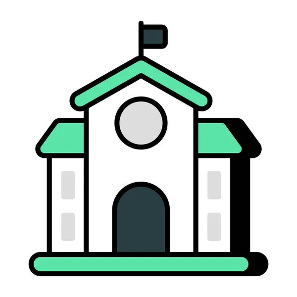 Идеальная Икона Дизайна Здания Школы — стоковый вектор