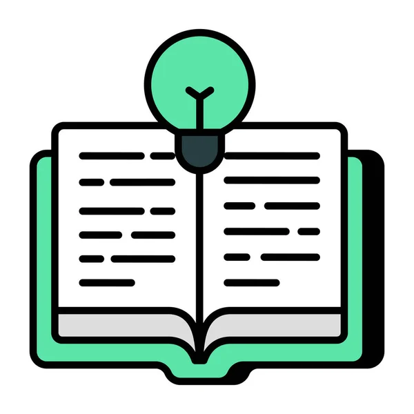 Žárovka Knihou Ikona Kreativního Vzdělávání — Stockový vektor