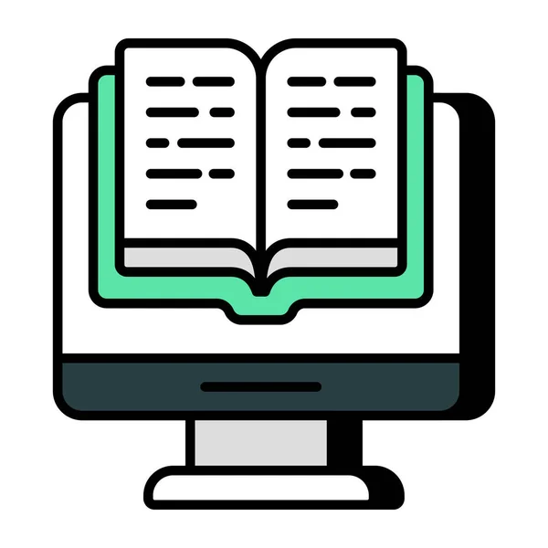 Konceptuální Plochý Design Ikony Online Knihy — Stockový vektor