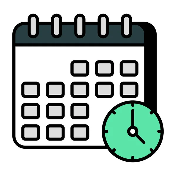 Clock Calendar Icon Timetable — Stock Vector