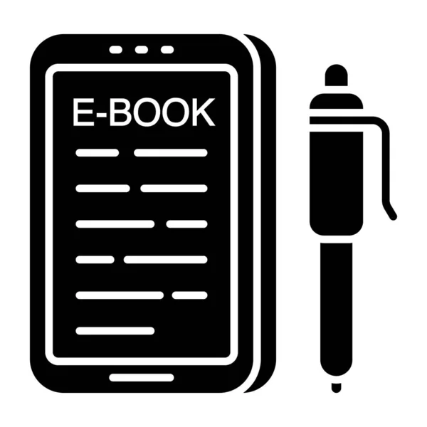 Концептуальный Плоский Дизайн Иконки Мобильной Книги — стоковый вектор