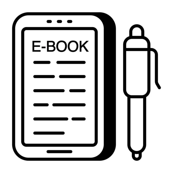 Koncepční Plochý Design Ikony Mobilní Knihy — Stockový vektor