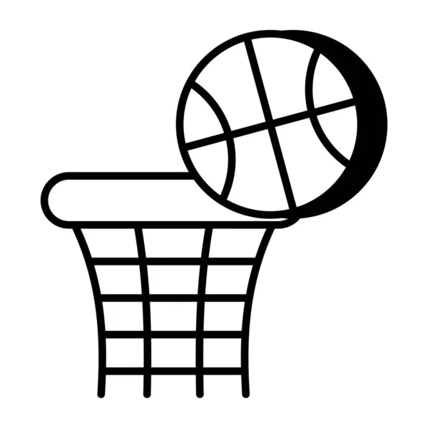 Basketbal Doel Pictogram Bewerkbare Stijl — Stockvector