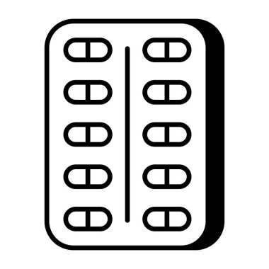An editable design icon of pills strip