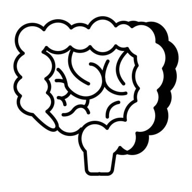 İnce bağırsağın kavramsal düz tasarım simgesi 