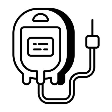 Şeker test makinesi simgesi, glukometrenin düz tasarımı