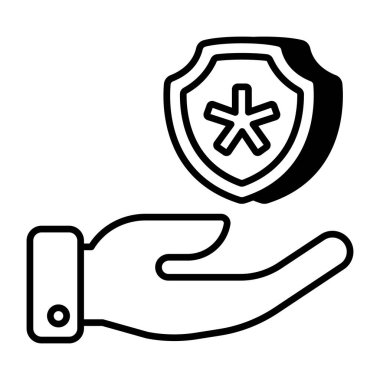 Düz dizayn edilmiş bir sağlık sigortası ikonu
