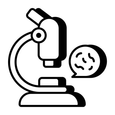 Düz dizayn edilmiş mikroskop simgesi