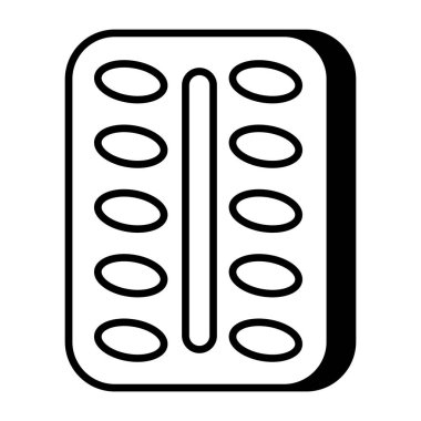 An editable design icon of pills strip