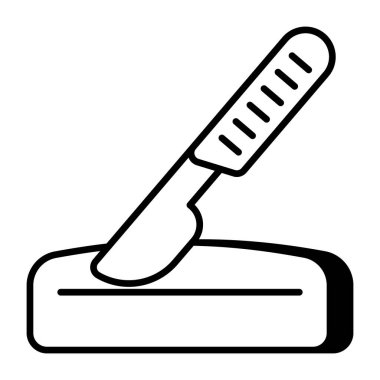 Cerrahi bıçağın birinci sınıf indirme simgesi