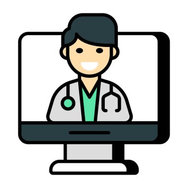 Online doktorun eşsiz bir tasarım simgesi.